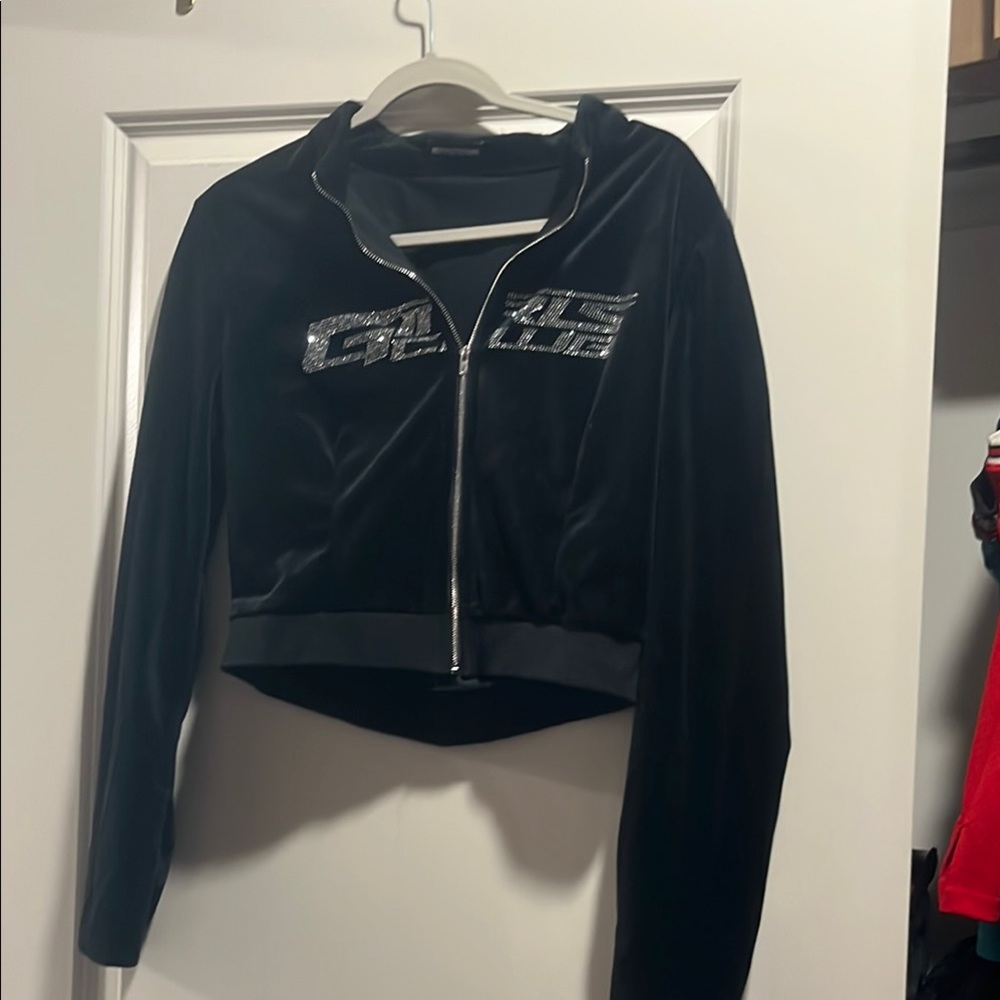 PrettyLittleThing Black and Silver Bomber Jacket